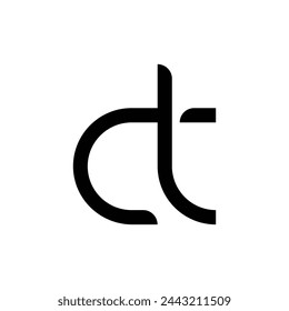 Letra monograma C y T en negrita. Adecuado para logotipo de tecnología