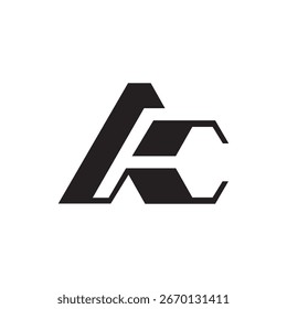 Monogram of the letter A and C Three Dimensions. Abstract, outline and elegant.