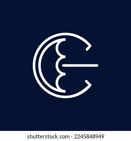 The monogram is the letter C and umbrella. Elegant and unique.