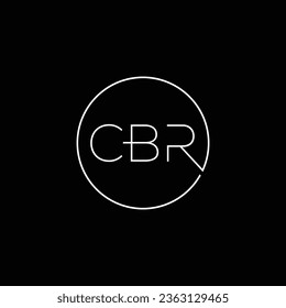 Logo Creativo Moderno De Letra Inicial CBR. Logo blanco sobre fondo negro. Usable para logotipos de empresas. Elemento de plantilla de diseño de logotipo de vectores planos