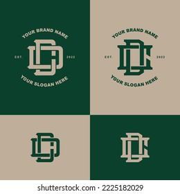 Monogram letter CD or DC with interlock style good for brand, clothing, apparel, streetwear