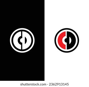 Monogram Letter CD Logo Design. Black and White Logo. Usable for Business Logos. Flat Vector Logo Design Template