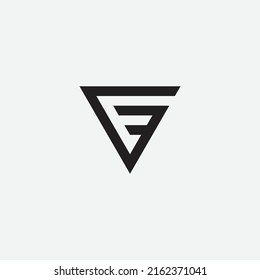 Monogram Letter CF FC Triangle Shape Logo Design.
