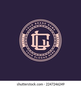 Monogram letter CL or LC with interlock style, badge design for brand, clothing, apparel, streetwear, baseball, basketball, football and etc
