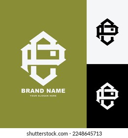 Monogram letter CP or PC with interlock style good for brand, clothing, apparel, streetwear, baseball, basketball, football and etc