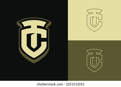 Monogram letter CT or TC with interlock style good for brand, clothing, apparel, streetwear, baseball, basketball, football and etc