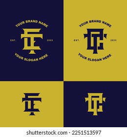 Monogram letter CT or TC with interlock style good for brand, clothing, apparel, streetwear, baseball, basketball, football and etc