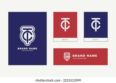 Monogram letter CT or TC with interlock style good for brand, clothing, apparel, streetwear, baseball, basketball, football and etc