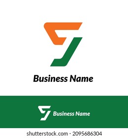 Concepto de logotipo de carta monográfica ctj para nombre de negocio