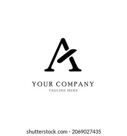 Monogram Letter A with Cutting Style Logo
