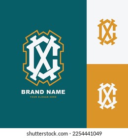 Monogram letter CX or XC with interlock style good for brand, clothing, apparel, streetwear, baseball, basketball, football and etc