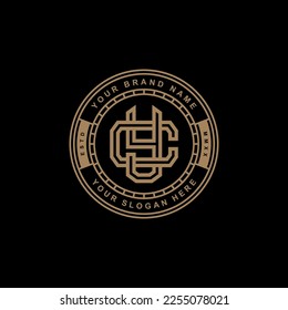 Monogram letter CY or YC with interlock style, badge design for brand, clothing, apparel, streetwear, baseball, basketball, football and etc