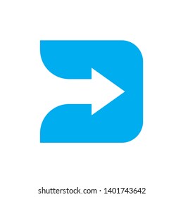 Monogram Letter D Arrow Business Company Vector Logo Design