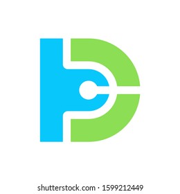 Monogram Letter D Circle Business Company Vector Logo Design