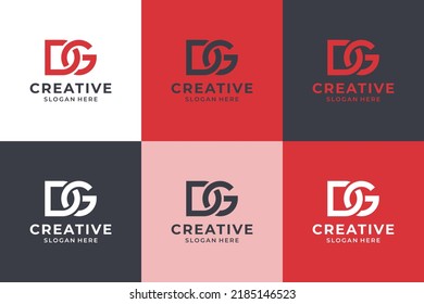 Monogram letter D G logo vector icon design