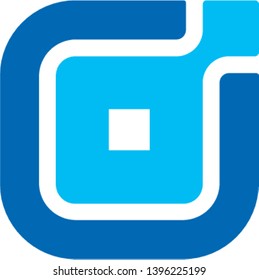 Monogram Letter D Geometric Square Pixel Business Company Vector Logo Design