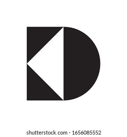 Letra monográfica D espacio geométrico cuadrado empresa logotipo de la empresa vector Diseño