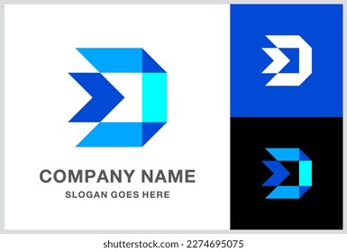 Monogram Letter D Geometric Square Business Company Stock Vector Logo Design Template