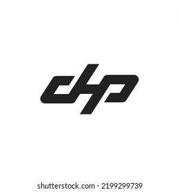 The monogram is the letter d, h and p. Elegant and outline.