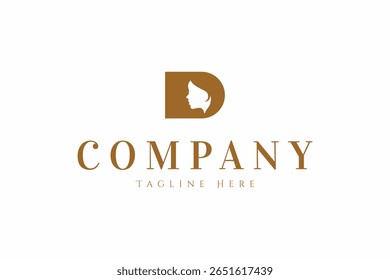 Monogram Letter D Hair Beauty Woman Logo