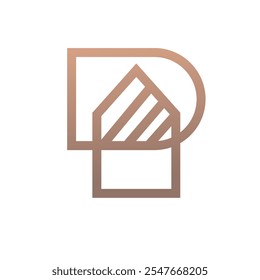 Monogram Letter D with home icon logo