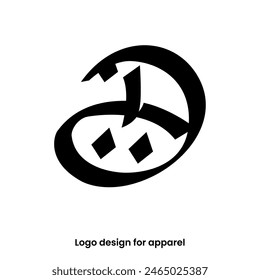 Diseño del logotipo de la letra D del monograma. logotipo de la letra D para las marcas de la ropa. Diseño de logotipo D para la marca Apparel. letra D diseño de logotipo árabe.