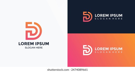 Monogramm-Buchstabe D Logo-Icon-Design