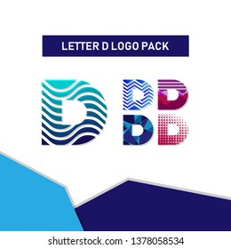 monogram letter D logo pack. simple and memorable. modern logo for business, corporate, website, individual, and others. design concept with gradient color, vector illustration