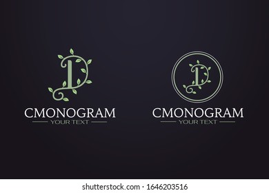 Monogram of the letter D, natural logo template