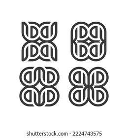 The monogram is the letter D and W. Ornament, elegant and outline.