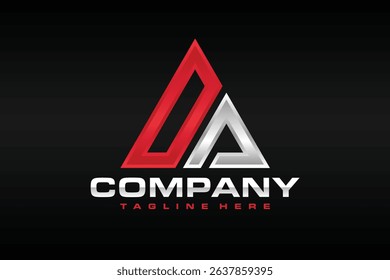 monogram letter DA triangle logo