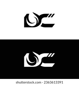 Logotipo creativo moderno de la letra Monograma DC. Logo negro sobre fondo blanco. Usable para logotipos de empresas. Elemento de plantilla de diseño de logotipo de vectores planos