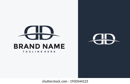 monogram letter DD curved logo