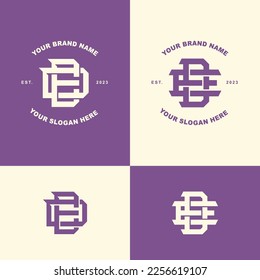 Monogram Letter DE oder ED mit Interlock-Stil, gut für Marke, Kleidung, Kleidung, Straßenbekleidung, Baseball, Basketball, Fußball usw.