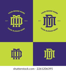 Monogram letter DM or MD with interlock style good for brand, clothing, apparel, streetwear, baseball, basketball, football and etc