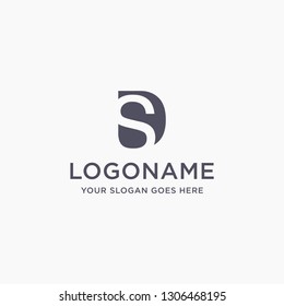 Monogram letter DS logo, SD logo icon vector template on white background