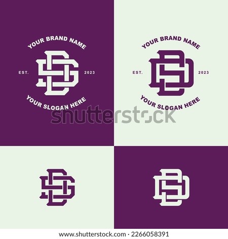 Monogram letter DS or SD with interlock style good for brand, clothing, apparel, streetwear, baseball, basketball, football and etc