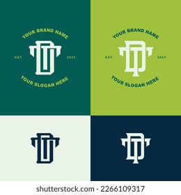Monogram letter DT or TD with interlock style good for brand, clothing, apparel, streetwear, baseball, basketball, football and etc