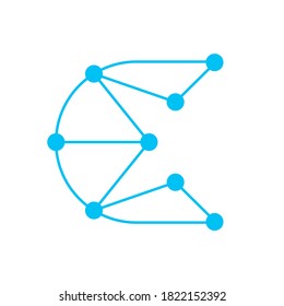 Monograma Carta E Círculo Empresa Diseño de logotipo de vectores