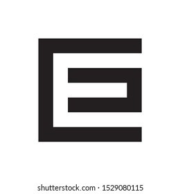 Monogram Letter E Geometric Square Cube Business Company Vector Logo Design