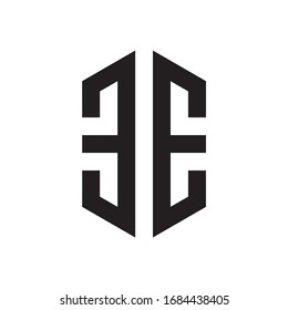 Monogram Letter E Geometric Square Cube Business Company Vector Logo Design