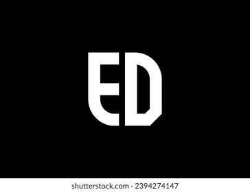 Plantilla vectorial de diseño de logotipo ED de la carta monográfica.