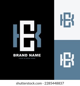 Monogram letter EK or KE with interlock style good for brand, clothing, apparel, streetwear, baseball, basketball, football and etc