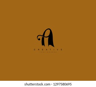 Monogram Letter A Elegant Unique Beauty Logo Design