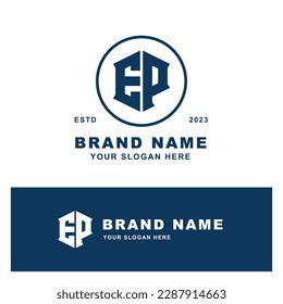 Letra monograma EP o PE con estilo moderno bueno para marca, ropa, vestimenta, ropa de calle, béisbol, baloncesto, fútbol, etc