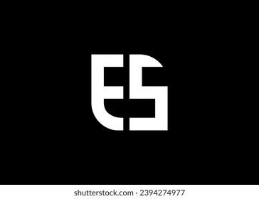 Monogram Letter ES Logo Design vector template