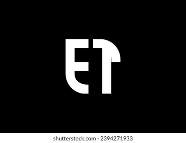 Monogram Letter ET Logo Design vector template.