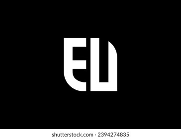 
Monogram Letter EU Logo Design vector template