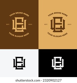 Monogramm-Brief EU oder EU mit Interlock-Stil, gut für Marke, Kleidung, Kleidung, Straßenbekleidung, Baseball, Basketball, Fußball usw.