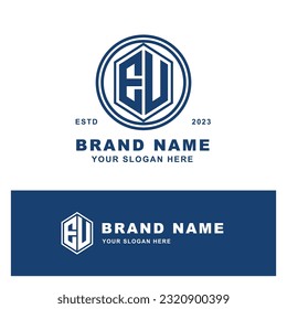Monogram Brief EU oder UE mit modernem Stil, gut für Marke, Kleidung, Kleidung, Straßenbekleidung, Baseball, Basketball, Fußball usw.